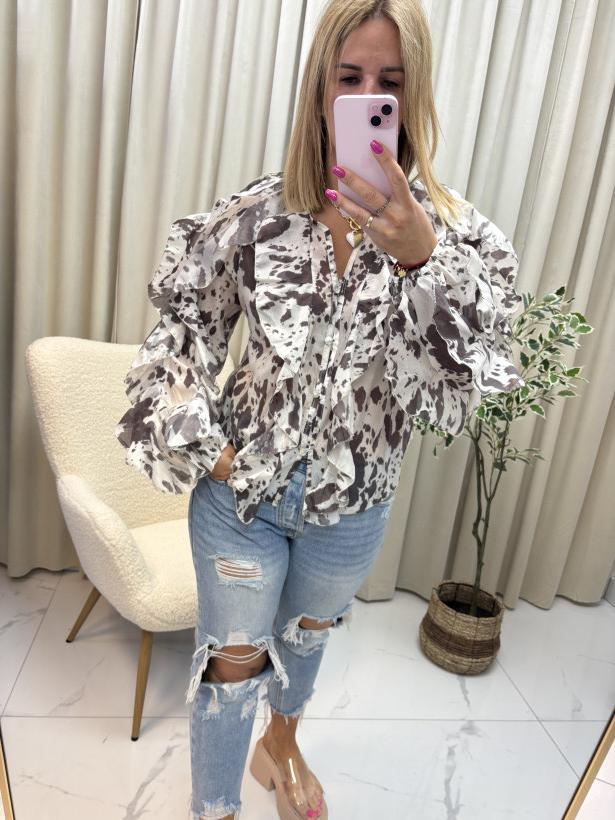 Koszula MI łaty + falbany