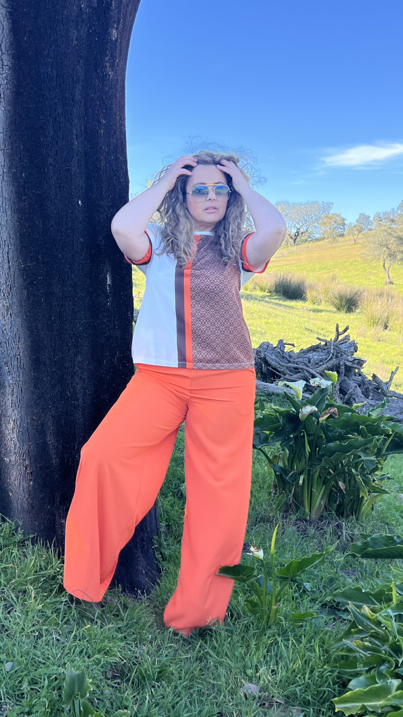 Calça Pantalona laranja