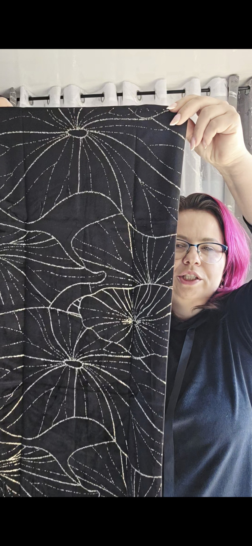 Czarny Welur bieżnik 35x140