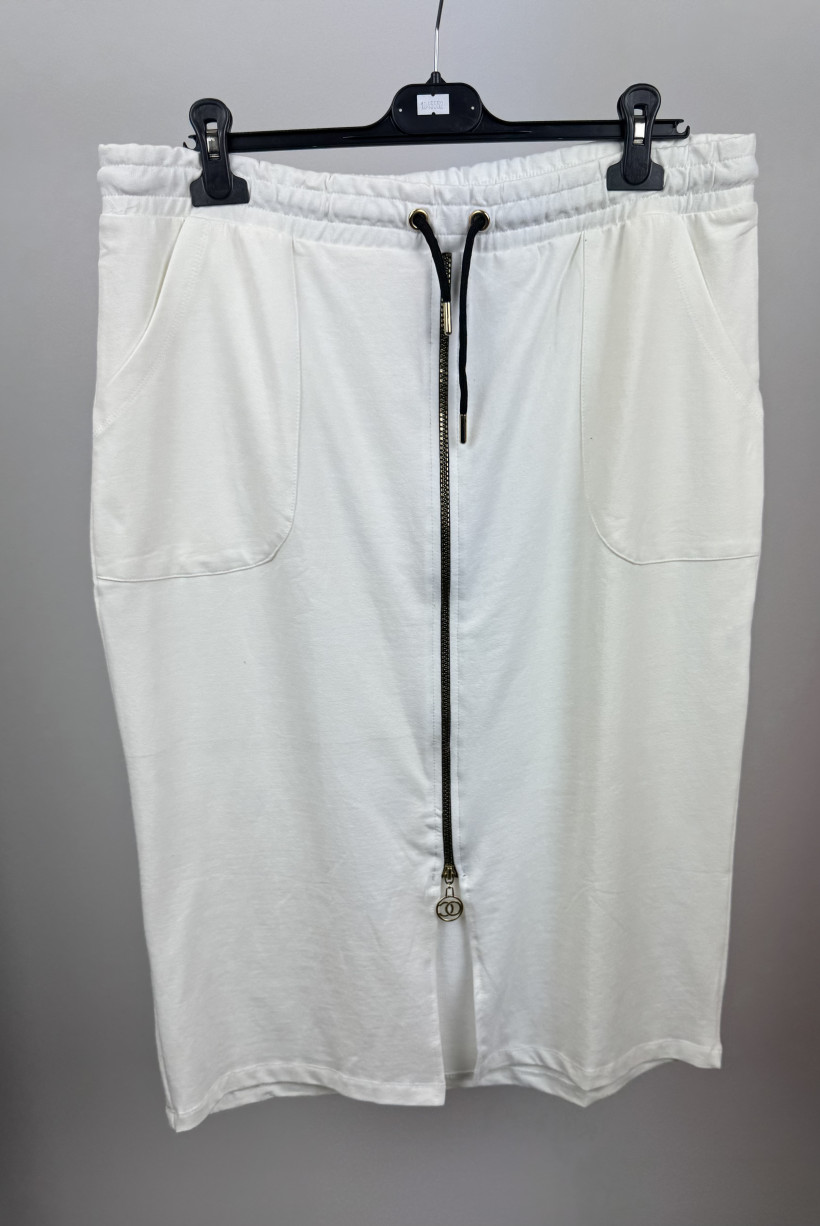Spódnica na gumie prosta, zamek z przodu - fs - rozm. 42/44 - 40361 - śmietankowa