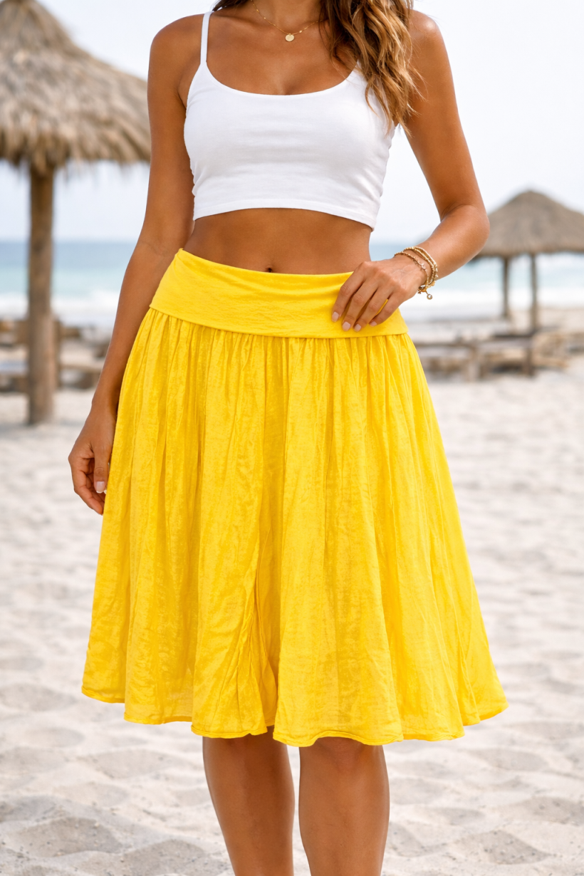 SPÓDNICA SZEROKA GUMA KRÓTKA