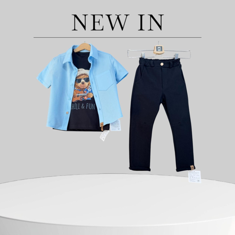 KOSZULA BŁĘKITNA KRÓTKI RĘKAW MIMI