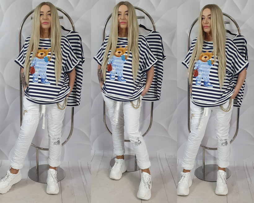 BLUZA W PASKI MIŚ 50217 RB27 LUX LUNA