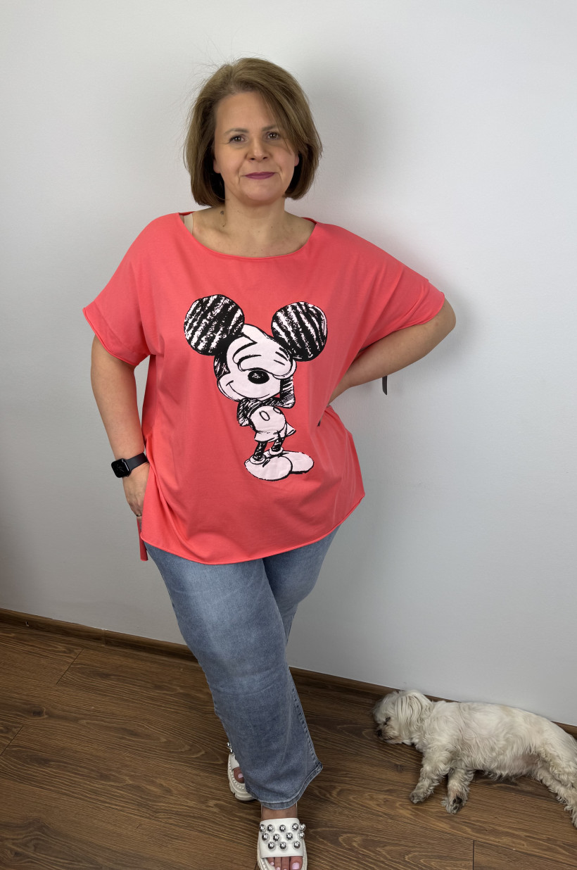 Tunika laserowo cieta, myszka miki - wł. - 10367 - malina