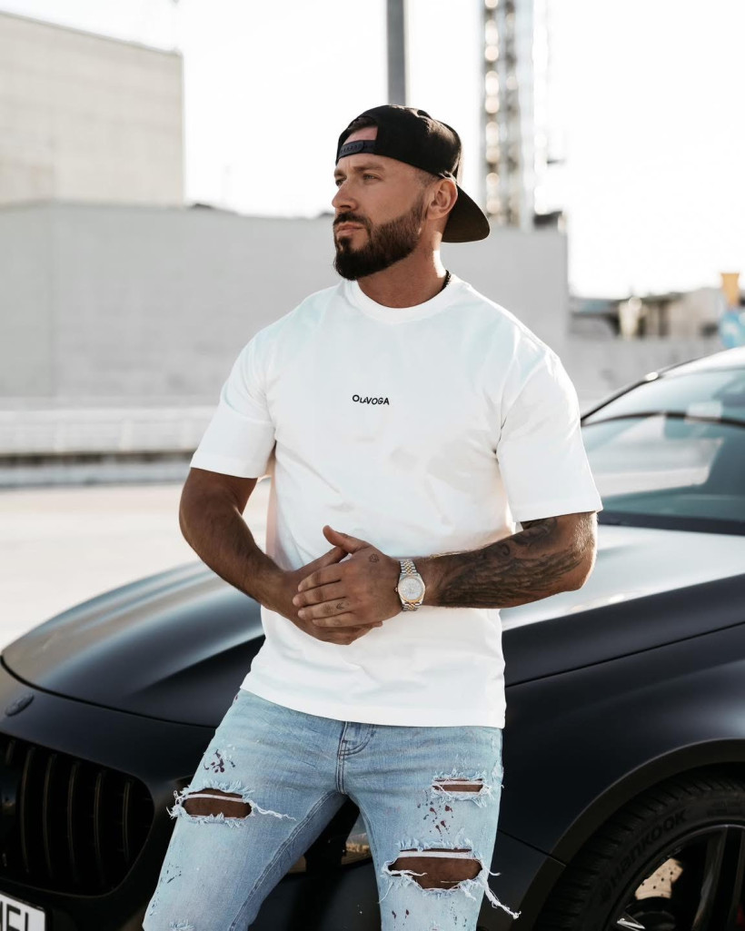 t-shirt męski GREAK ecru