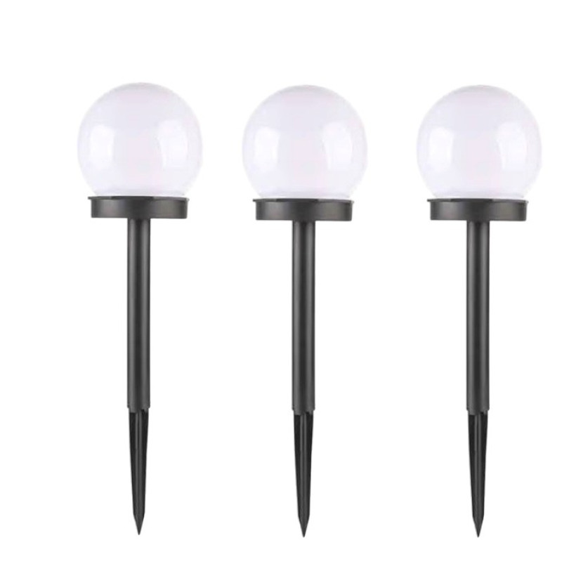 Lampa solarna LED kula kpl 3 szt czujnik zmierzchu
