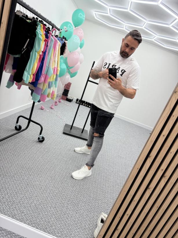 T shirt Paris męski biały WYPRZEDAŻ