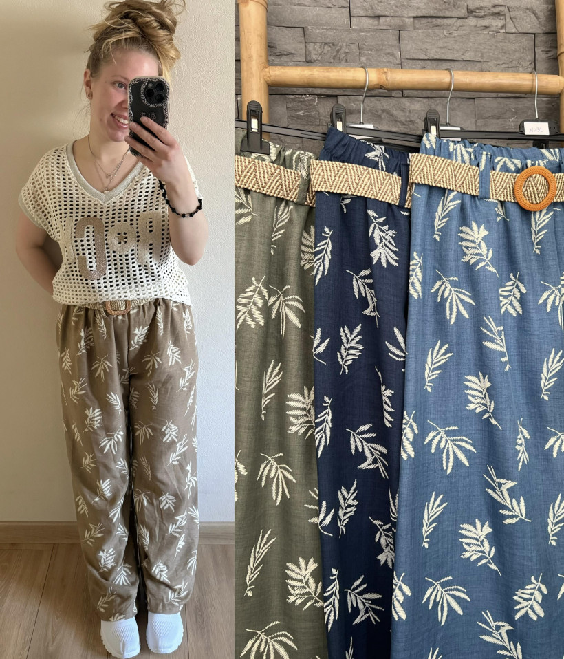 pantalon imprimé + ceinture