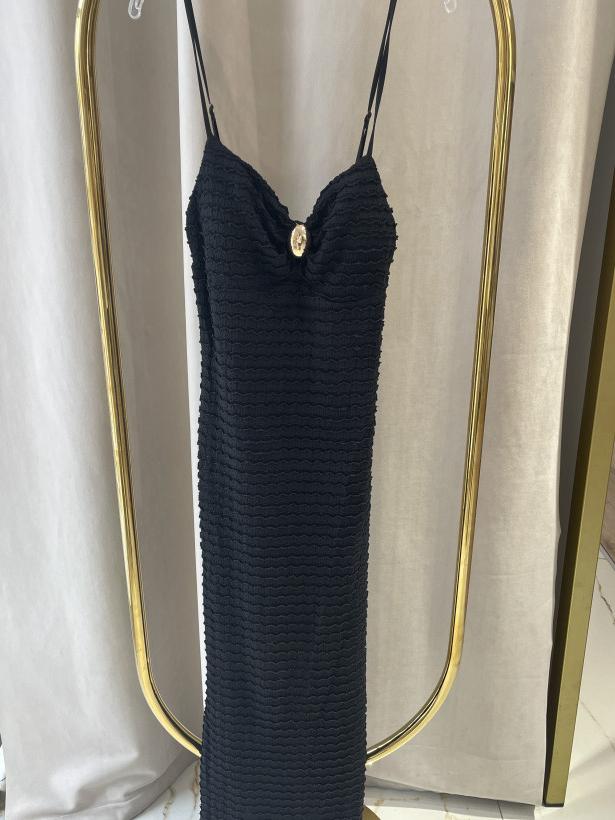 GIORGIA SUKIENKA FALOWANA ZŁOTY DODATEK CZARNA