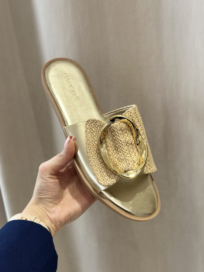 KLAPKI SŁOMKA ZŁOTO