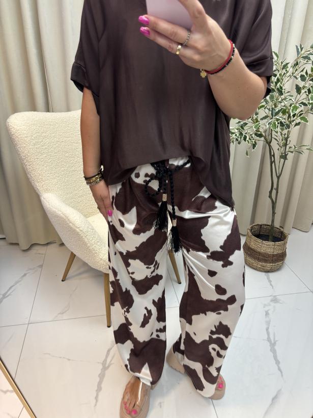 Spodnie satyna łaciate LM