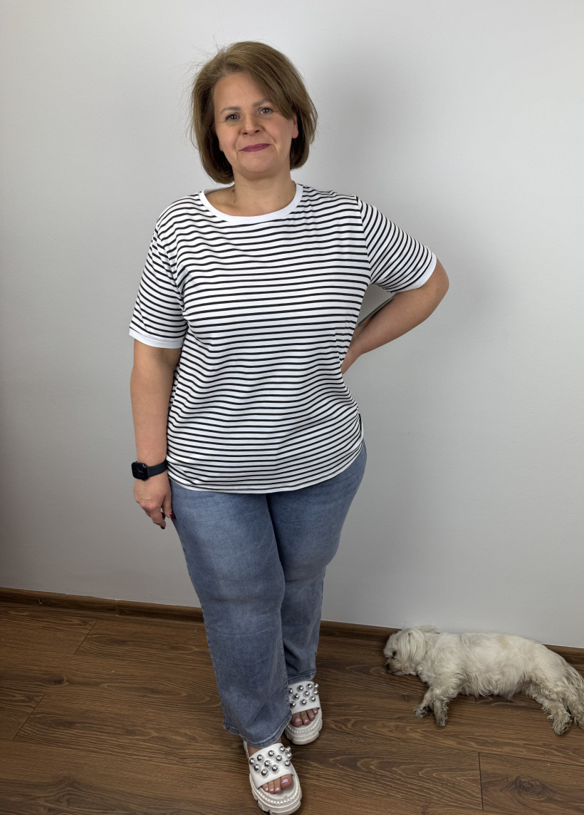 Spodnie jeansowe, szeroka nogawka - shiny - rozm.44 - 2050