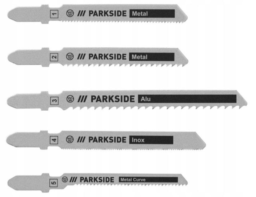 A64 PARKSIDE PSTZ 3 A1 Zestaw brzeszczotów do wyrzynarki 5 szt do metalu