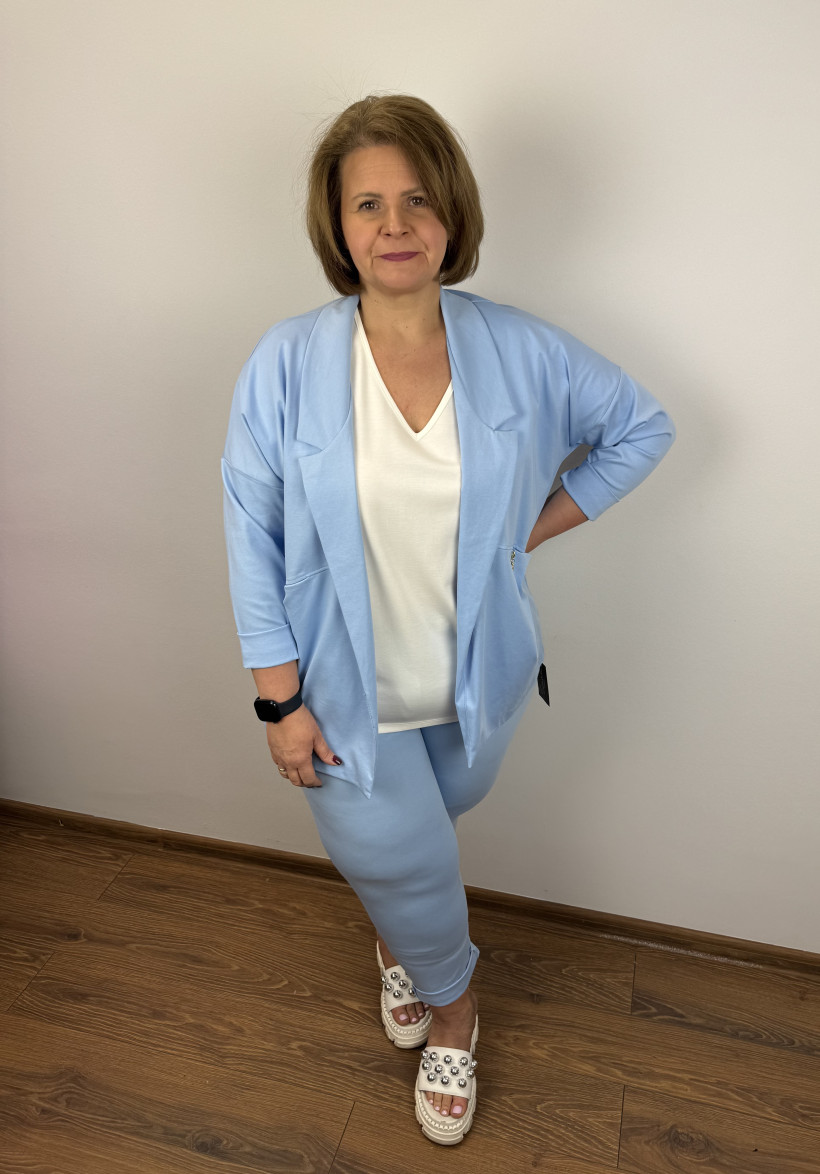 Spodnie jednokolorowe punto - senorita - 623419 - błękitne