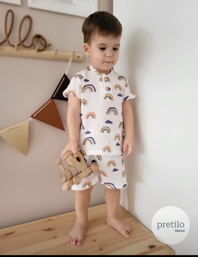 Komplet muślin tęcza Pretilo