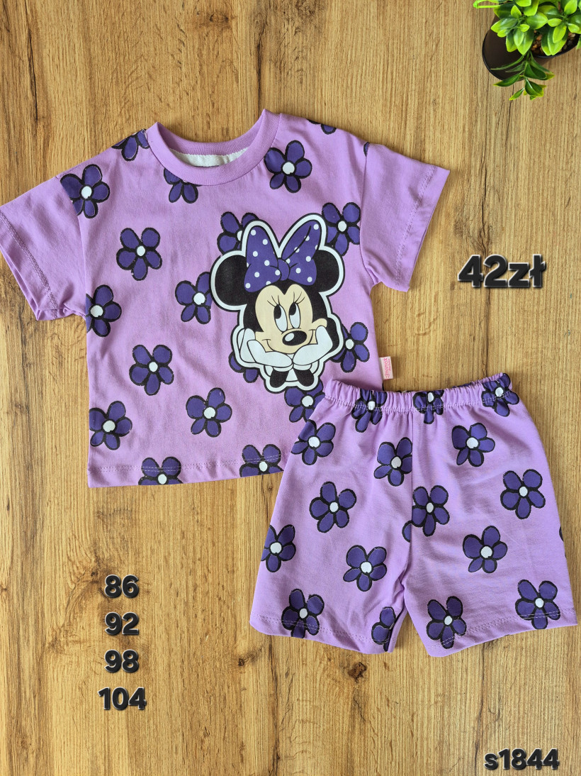 Komplet w kwiaty fioletowy Minnie