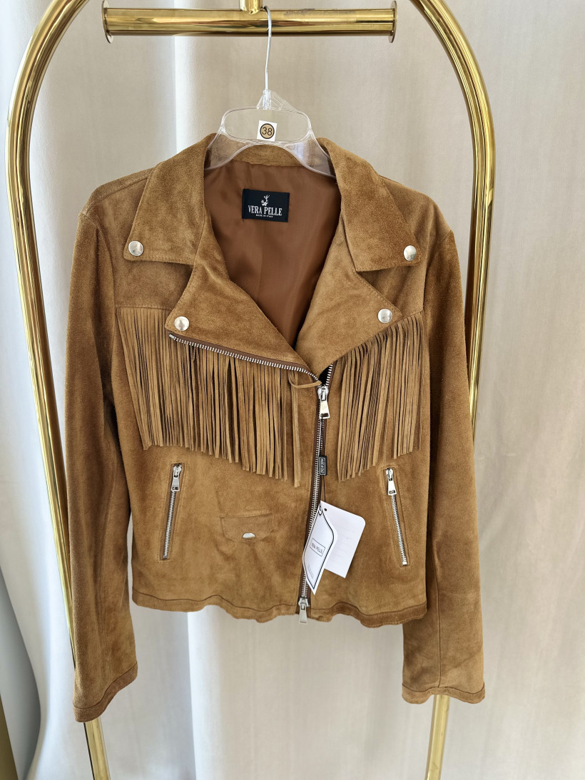 VERA KURTKA FRĘDZLE SKÓRA NATURALNA