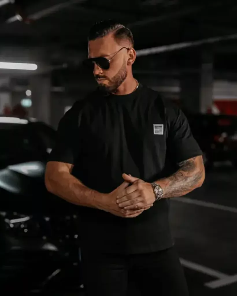 t-shirt męski LANDO czarny