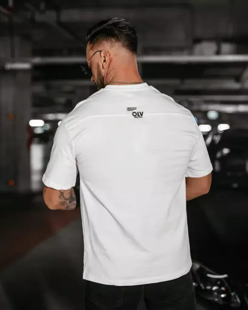 t-shirt męski LANDO ecru