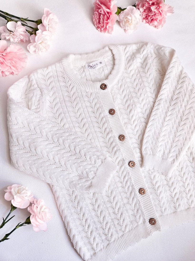 SWETEREK AŻUROWY KREM HELEN