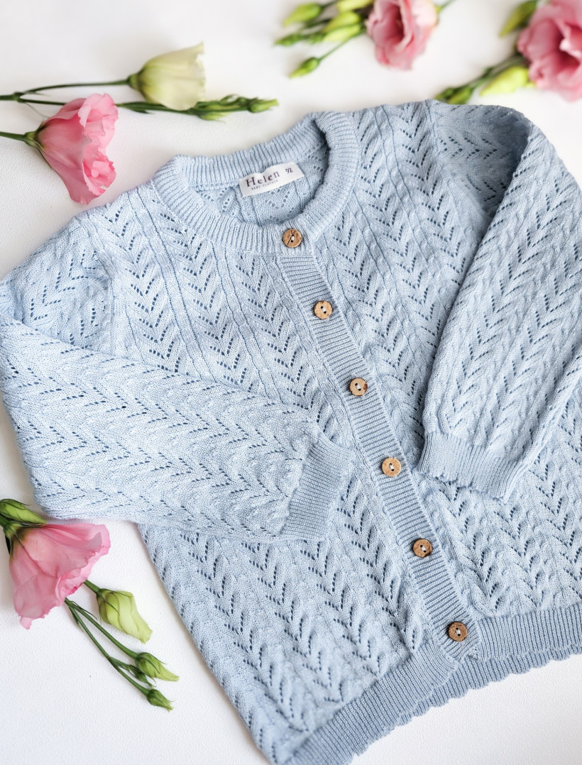 Sweterek ażur Helen błękit