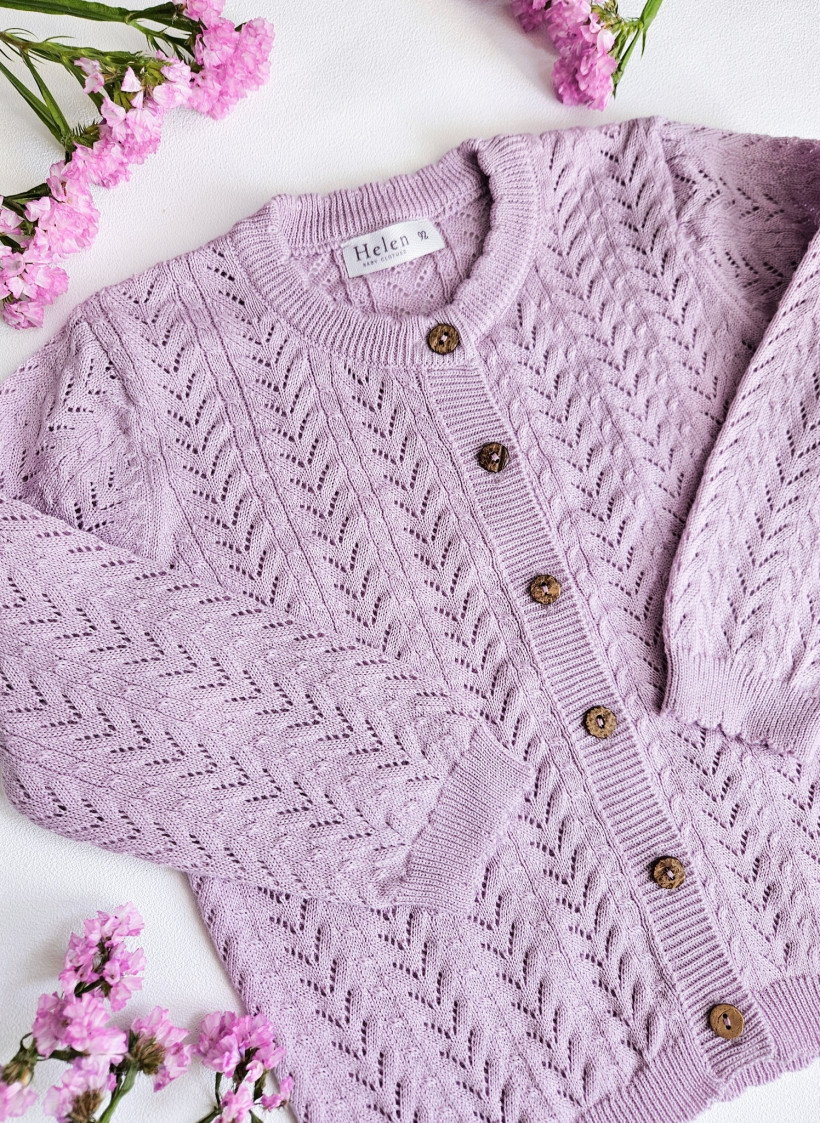 Sweterek ażur Helen lila