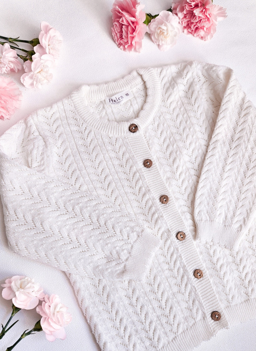 Sweterek ażur Helen ecru