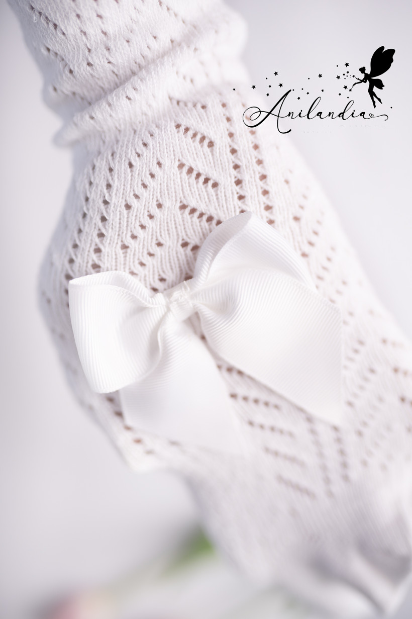 Rajstopki ażur z kokarda Nov