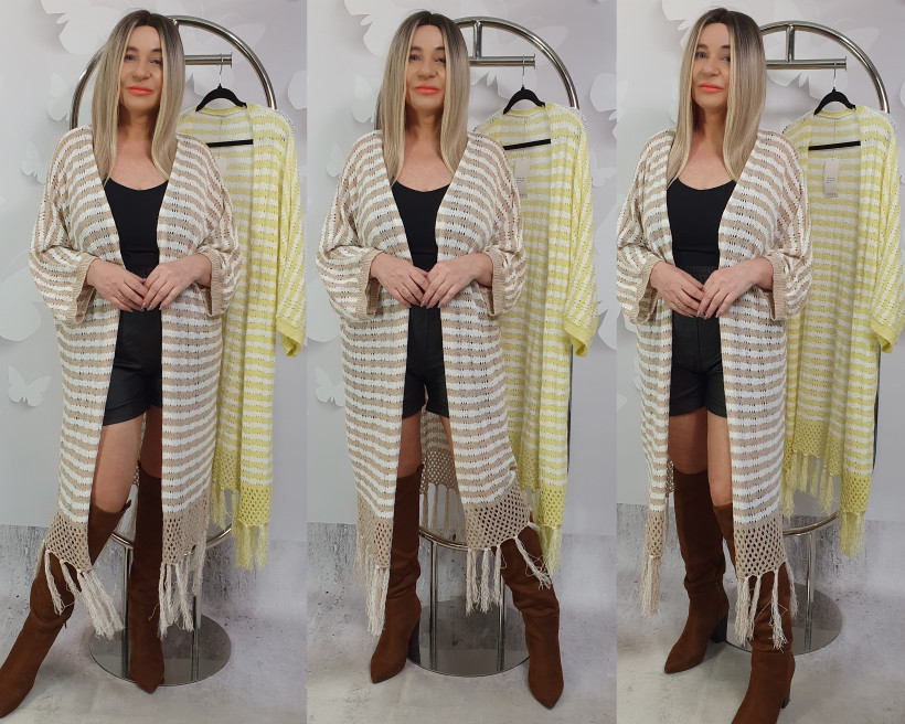 KARDIGAN SEVENDAY 136-6 187-5 RB16 z frędzlami