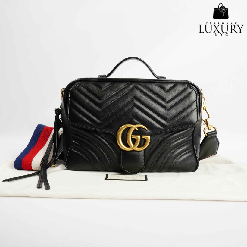 GUCCI Matelasse Sylvie Web  Shoulder bag Small black