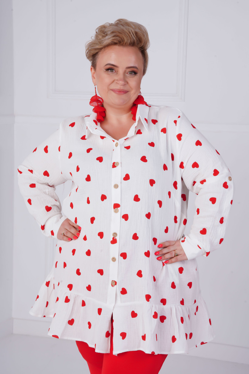 Koszula Falbanka MUŚLIN SERCA