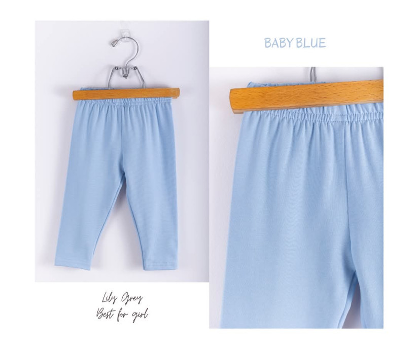 LEGINSY 3/4 BABY BLUE  LILY GREY (WYPADAJĄ ZANIŻONE-ZAMAWIAMY ROZMIAR WIĘKSZE!)