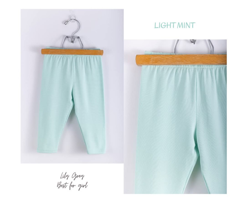LEGINSY 3/4 MIĘTA  LILY GREY (WYPADAJĄ ZANIŻONE-ZAMAWIAMY ROZMIAR WIĘKSZE!)
