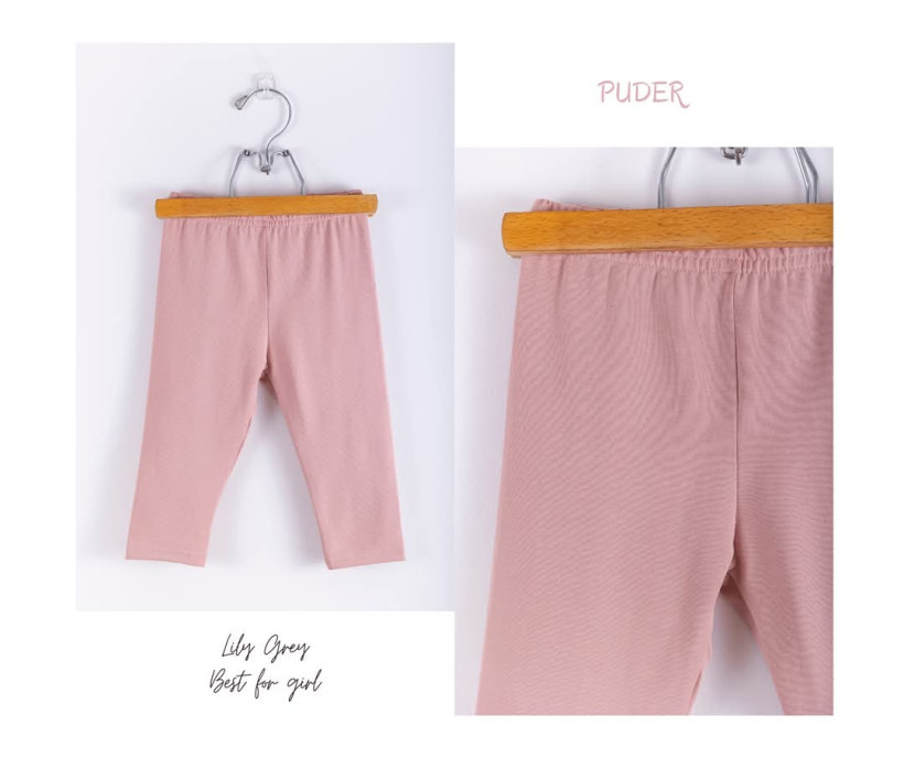 LEGINSY 3/4 PUDER LILY GREY (WYPADAJĄ ZANIŻONE-ZAMAWIAMY ROZMIAR WIĘKSZE!)