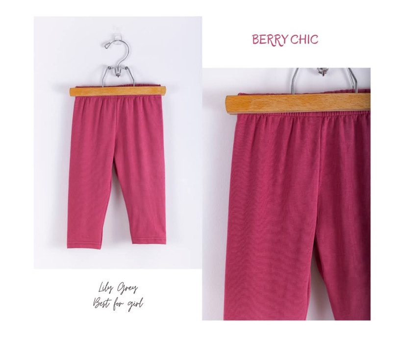 LEGINSY 3/4 BERRY CHIC LILY GREY (WYPADAJĄ ZANIŻONE-ZAMAWIAMY ROZMIAR WIĘKSZE!)