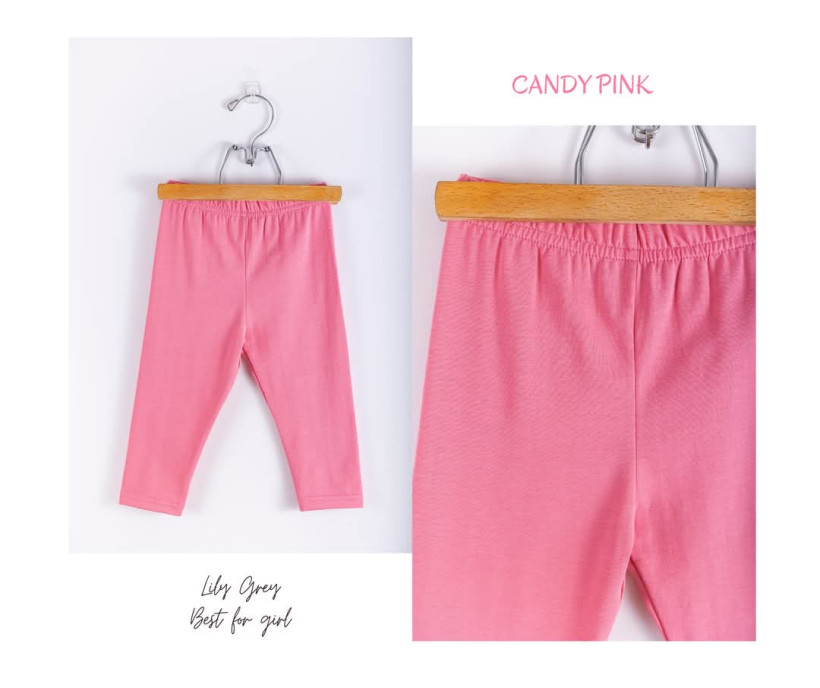 LEGINSY 3/4 CANDY PINK LILY GREY (WYPADAJĄ ZANIŻONE-ZAMAWIAMY ROZMIAR WIĘKSZE!)
