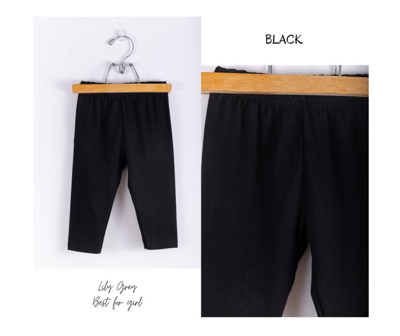 LEGINSY 3/4 CZARNE LILY GREY (WYPADAJĄ ZANIŻONE-ZAMAWIAMY ROZMIAR WIĘKSZE!)