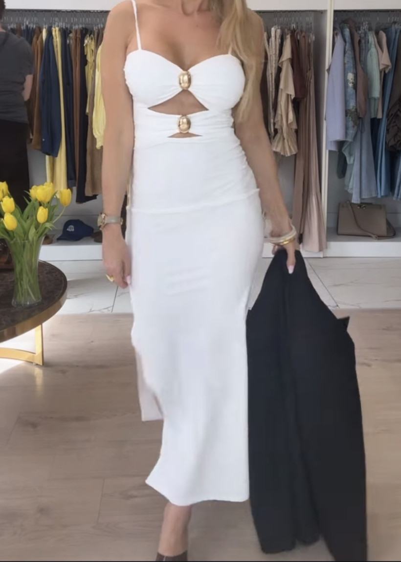 GIORGIA SUKIENKA ŚMIETANA ZŁOTY DODATEK