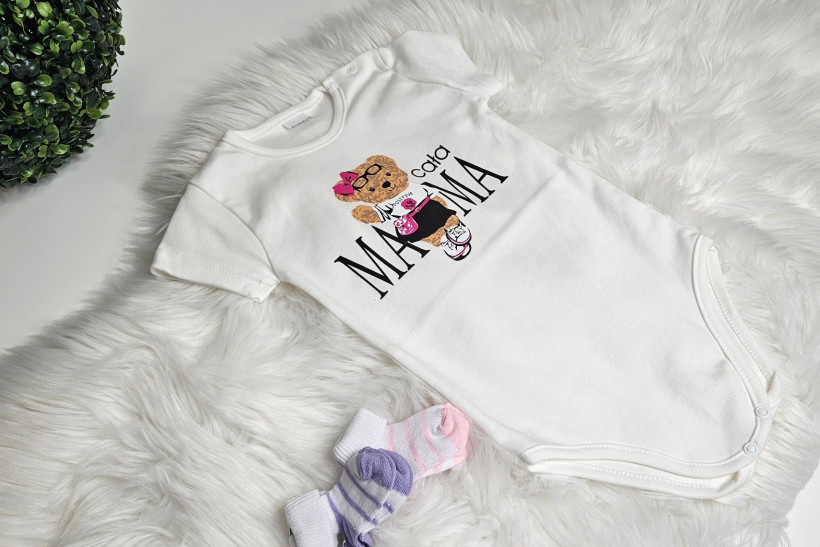 Body niemowlęce Gamex Cała Mama - białe, bawełna