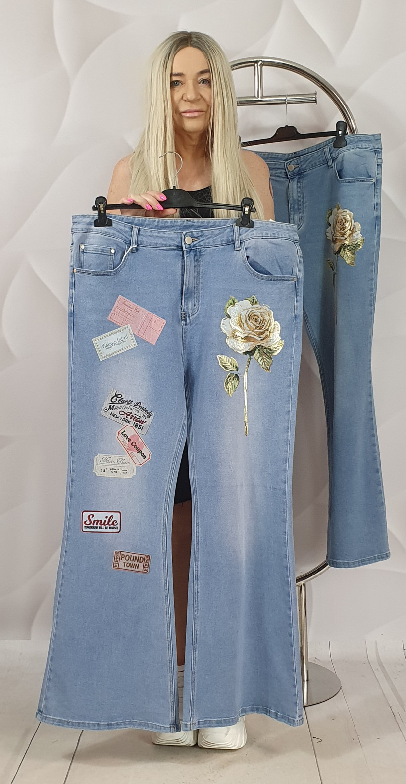 SPODNIE JEANSOWE ZŁOTA RÓŻA ZG -220 SK3