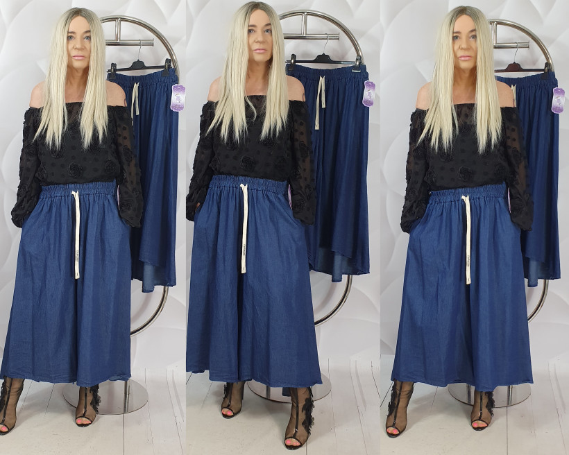 SPÓDNICO - SPODNIE JEANSOWE CLEVA 25103 /21312 TK1