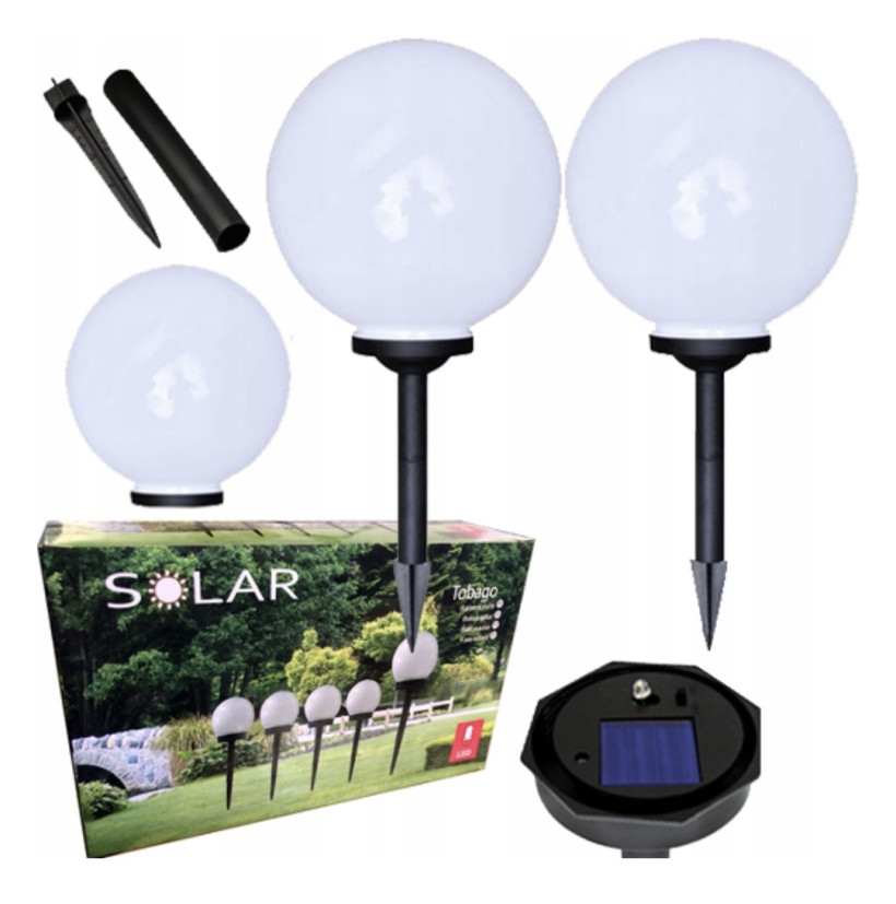 D50 Lampy solarne kule 2szt RGB
