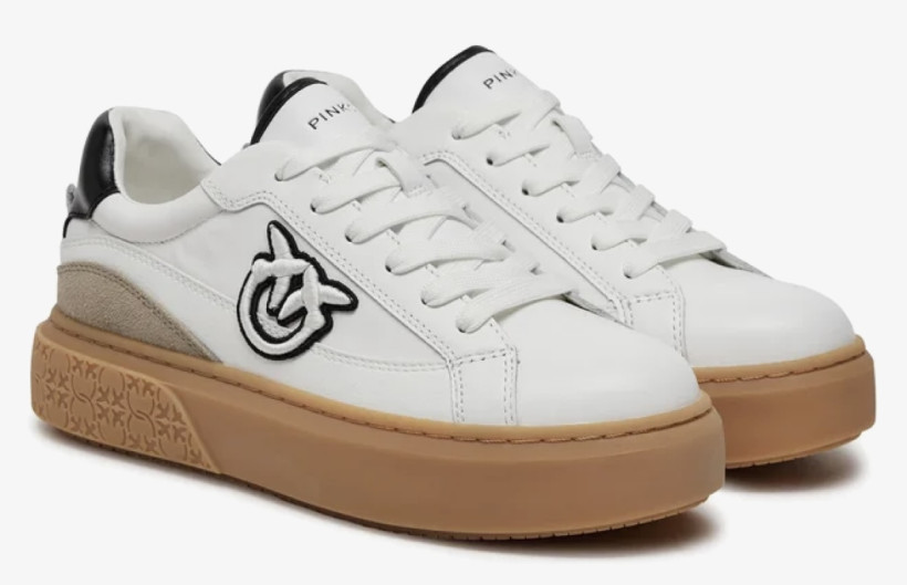 Buty Pinko Yoko 04 Sneaker Calf Leather White/Black - Lavito Buty Pinko Yoko 04 Sneaker Calf Leather White/Black - Lavito