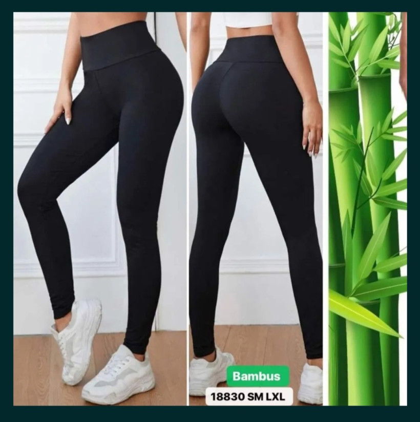 legginsy długie prążek szeroka guma