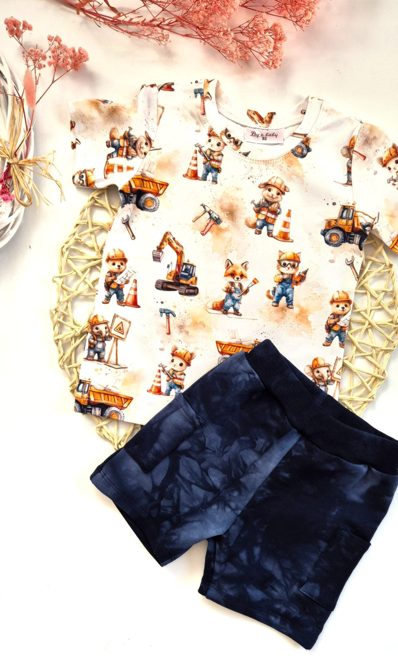 Bluzka plac budowy zwierzątka By o Baby