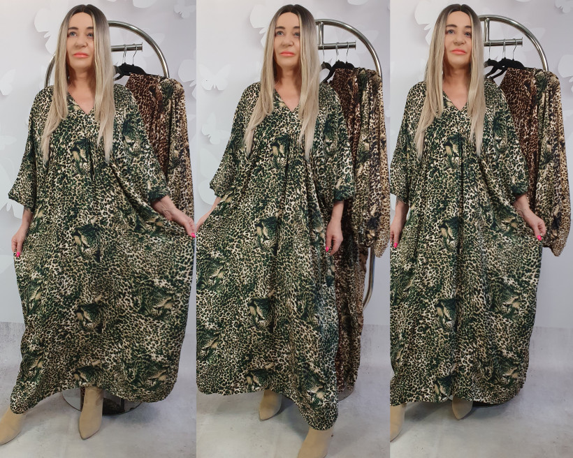 SUKIENKA ROZELL 25660 RB17 JEDWAB panterka