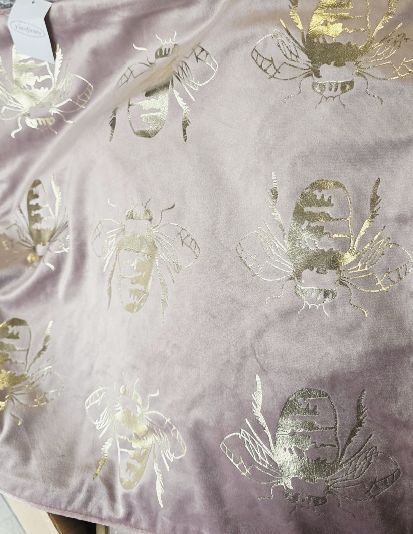 Poszewka welur 45x45 muchy róż
