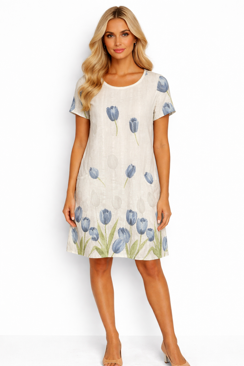 K/SUKIENKA TULIPANY KIESZENIE