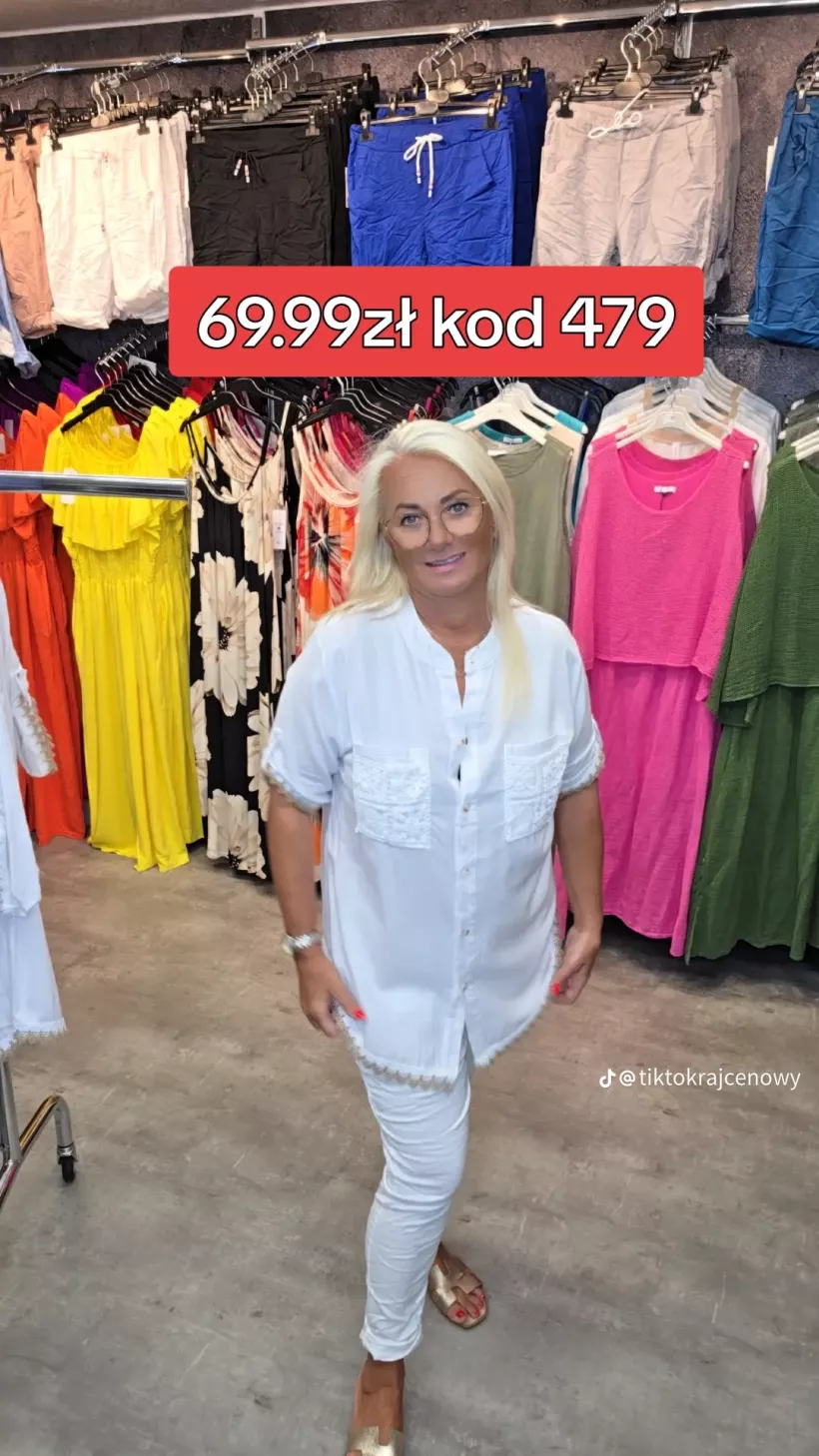 K/KOSZULA KIESZENIE KORONKA STÓJKA