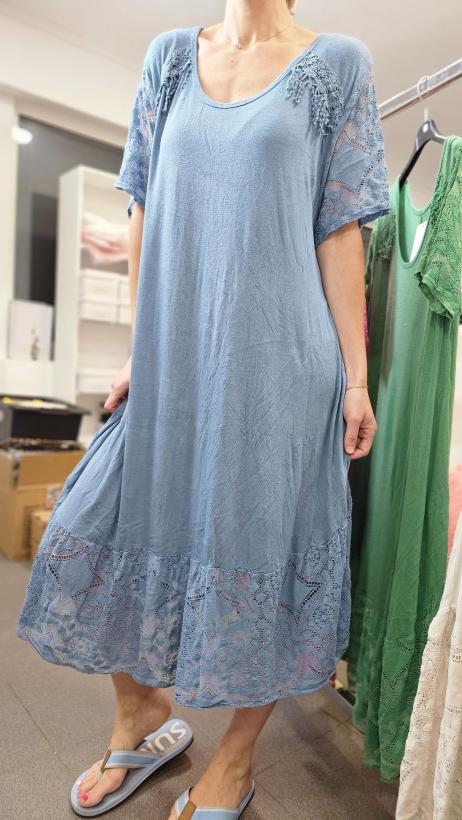 ROBE LONGUE DENTELLE TU 38-48+